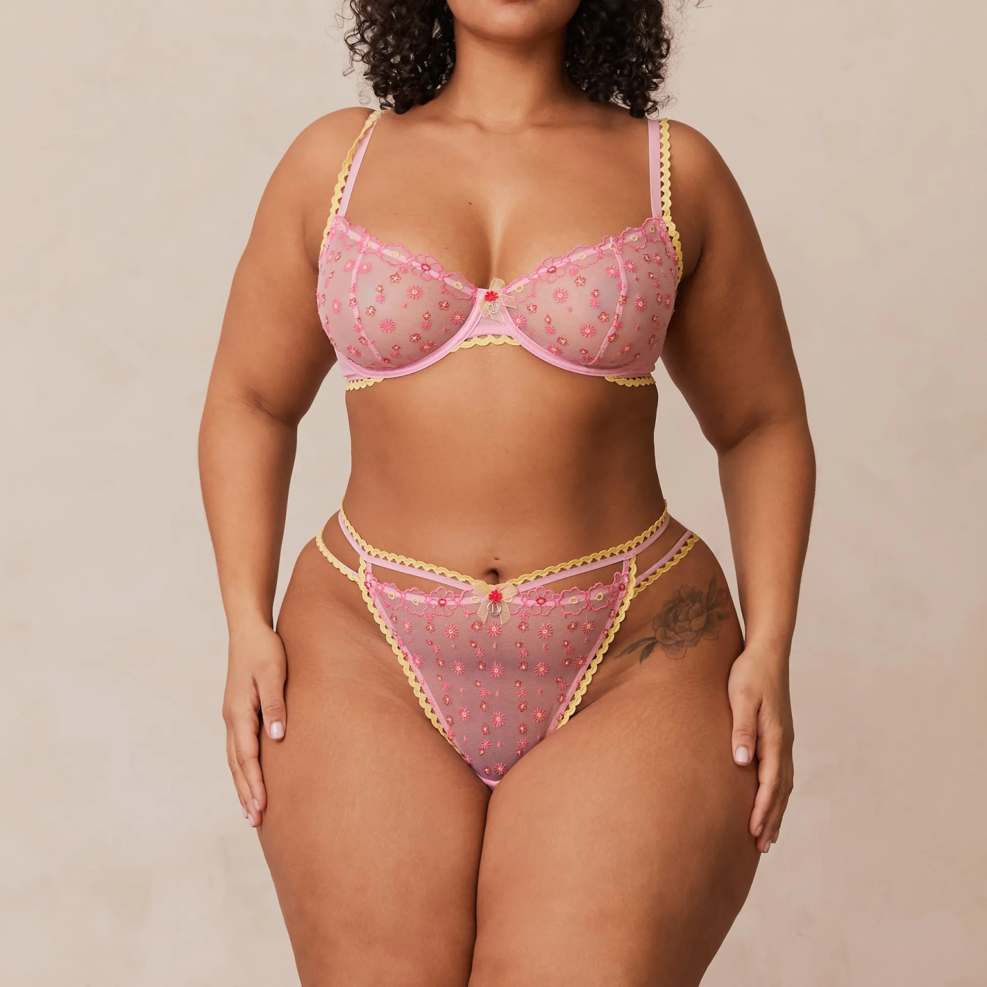 Daisy Embroidered Balcony Bra