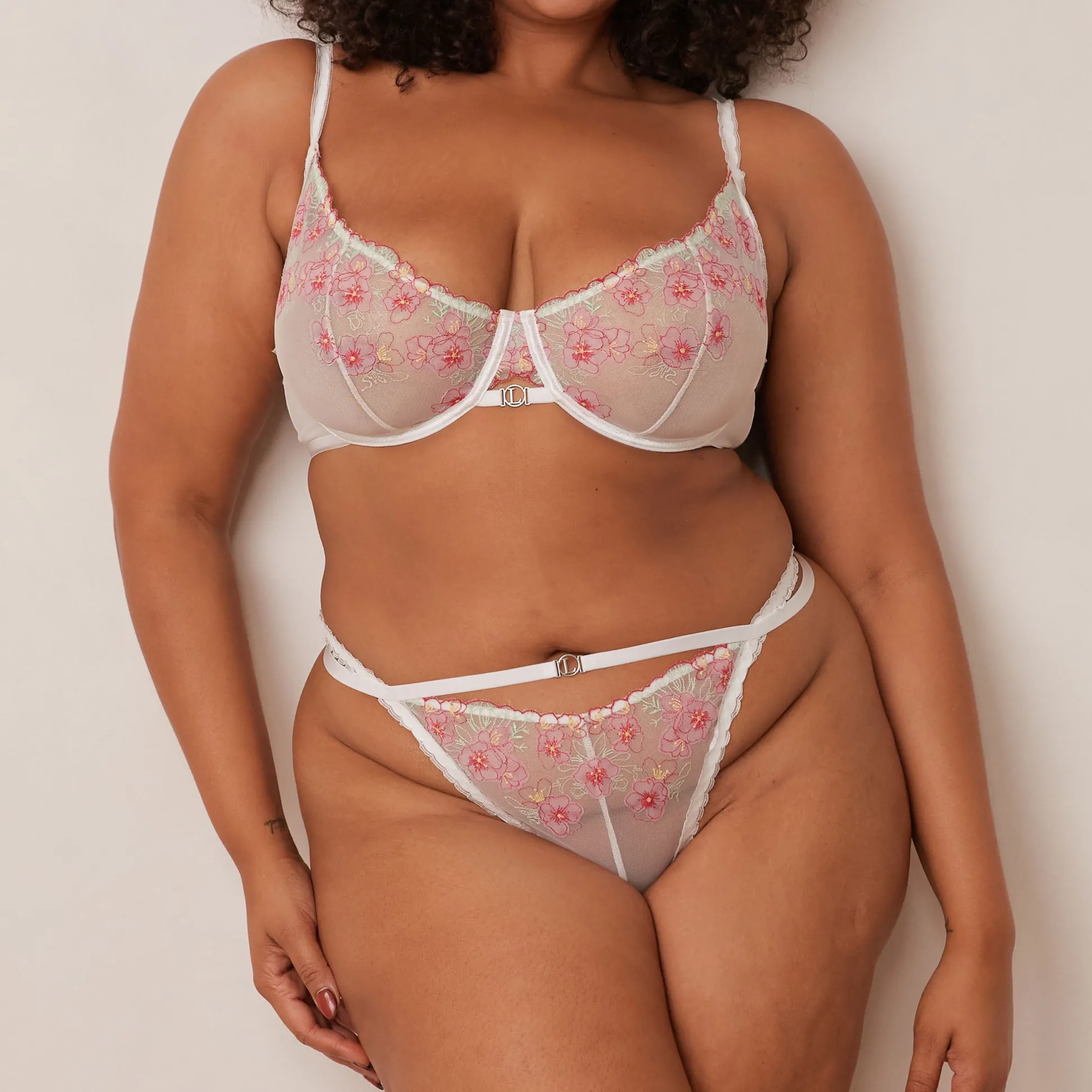 Ditsy Embroidered Balcony Bra