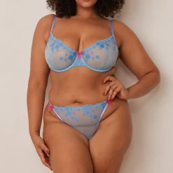 Floral Embroidered Balcony Bra
