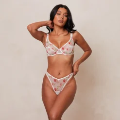 Floral Mesh Balcony Bra