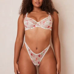 Floral Mesh Balcony Bra