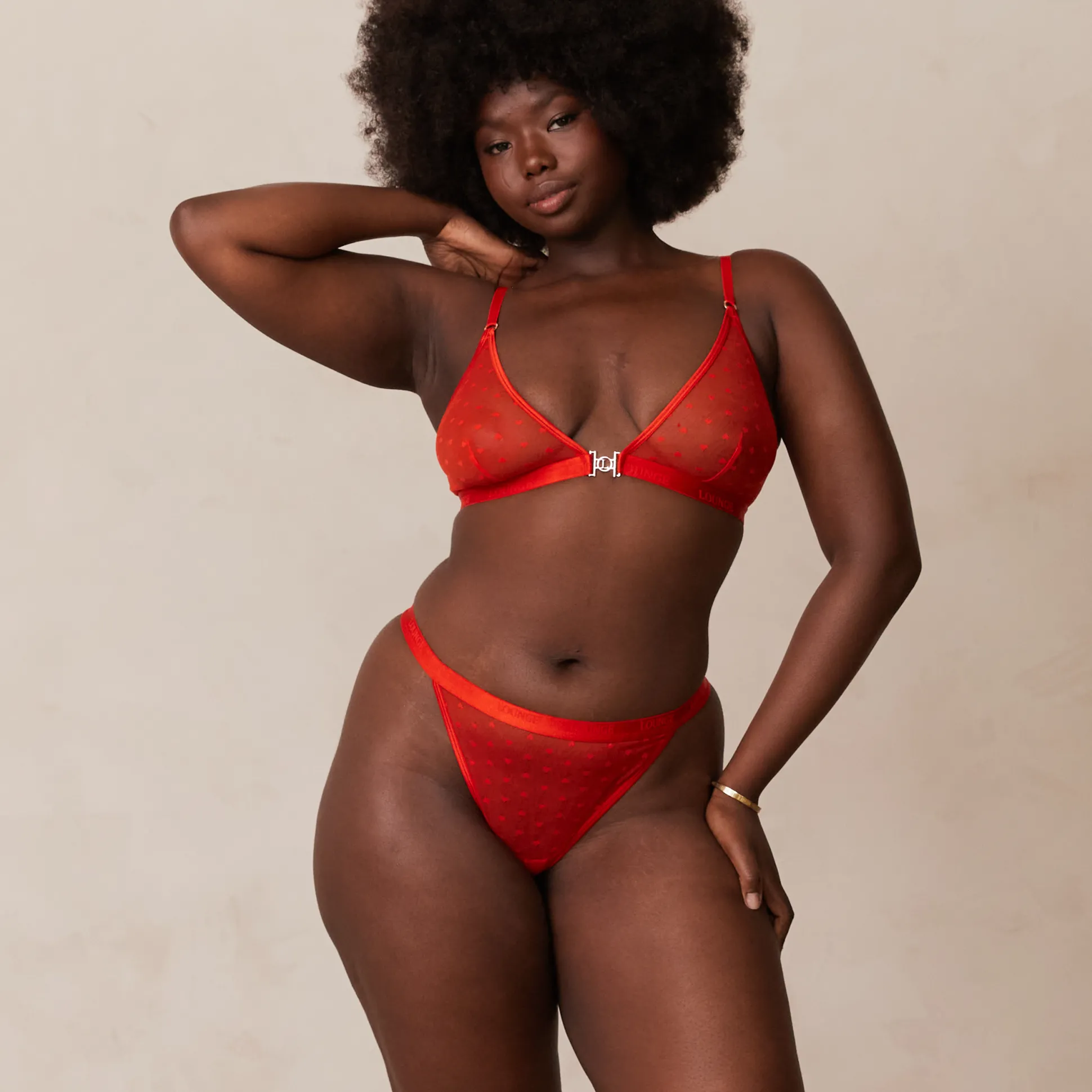 Love Heart Mesh Triangle Bra