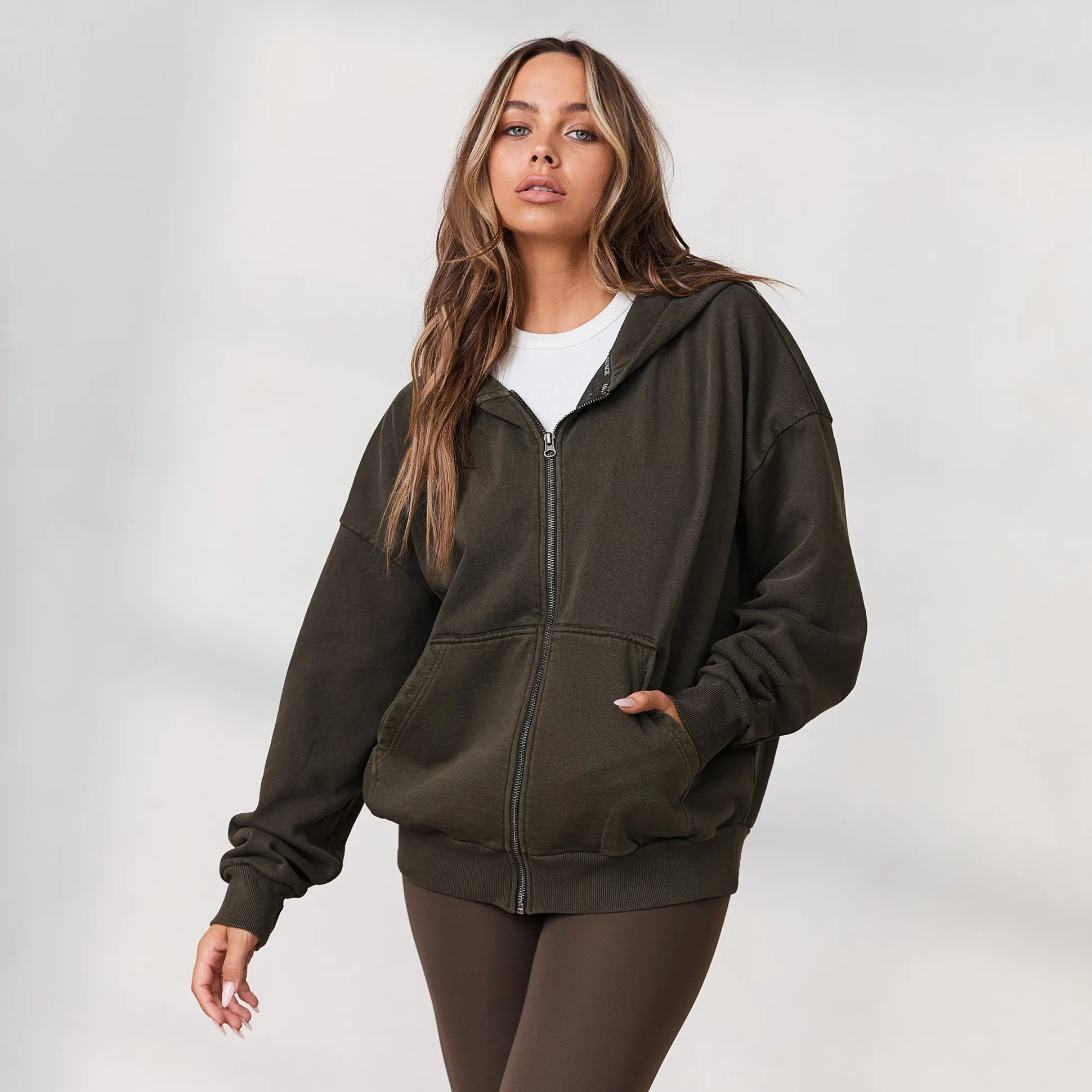 Signature Oversized Zip Up Hoodie