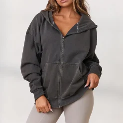 Signature Oversized Zip Up Hoodie