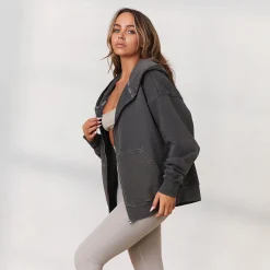 Signature Oversized Zip Up Hoodie