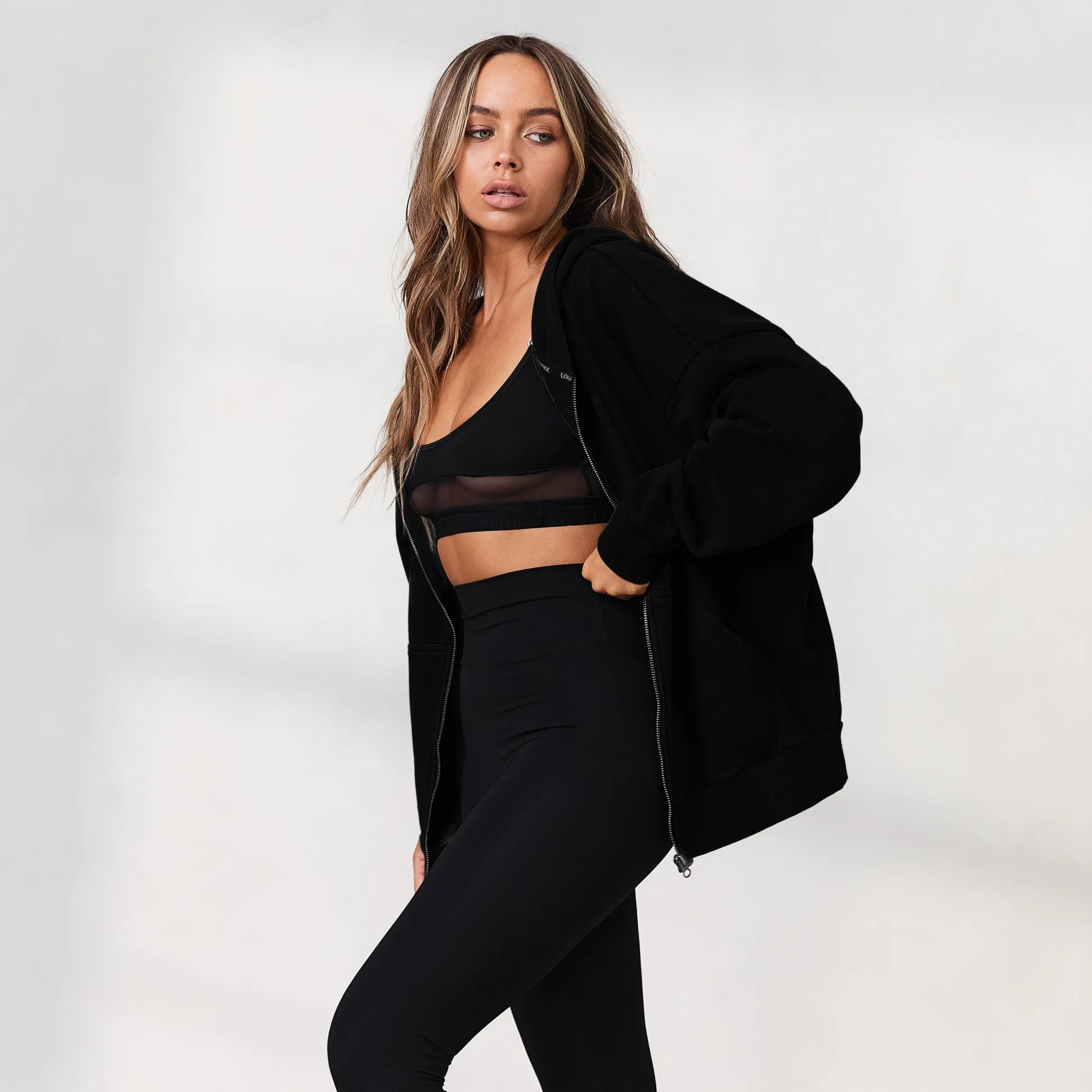 Signature Oversized Zip Up Hoodie