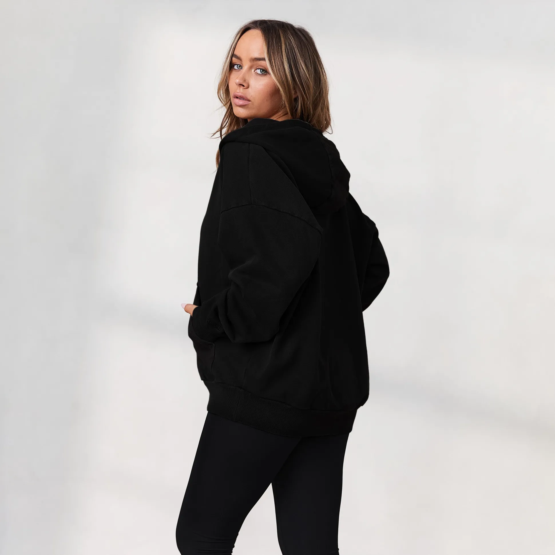 Signature Oversized Zip Up Hoodie