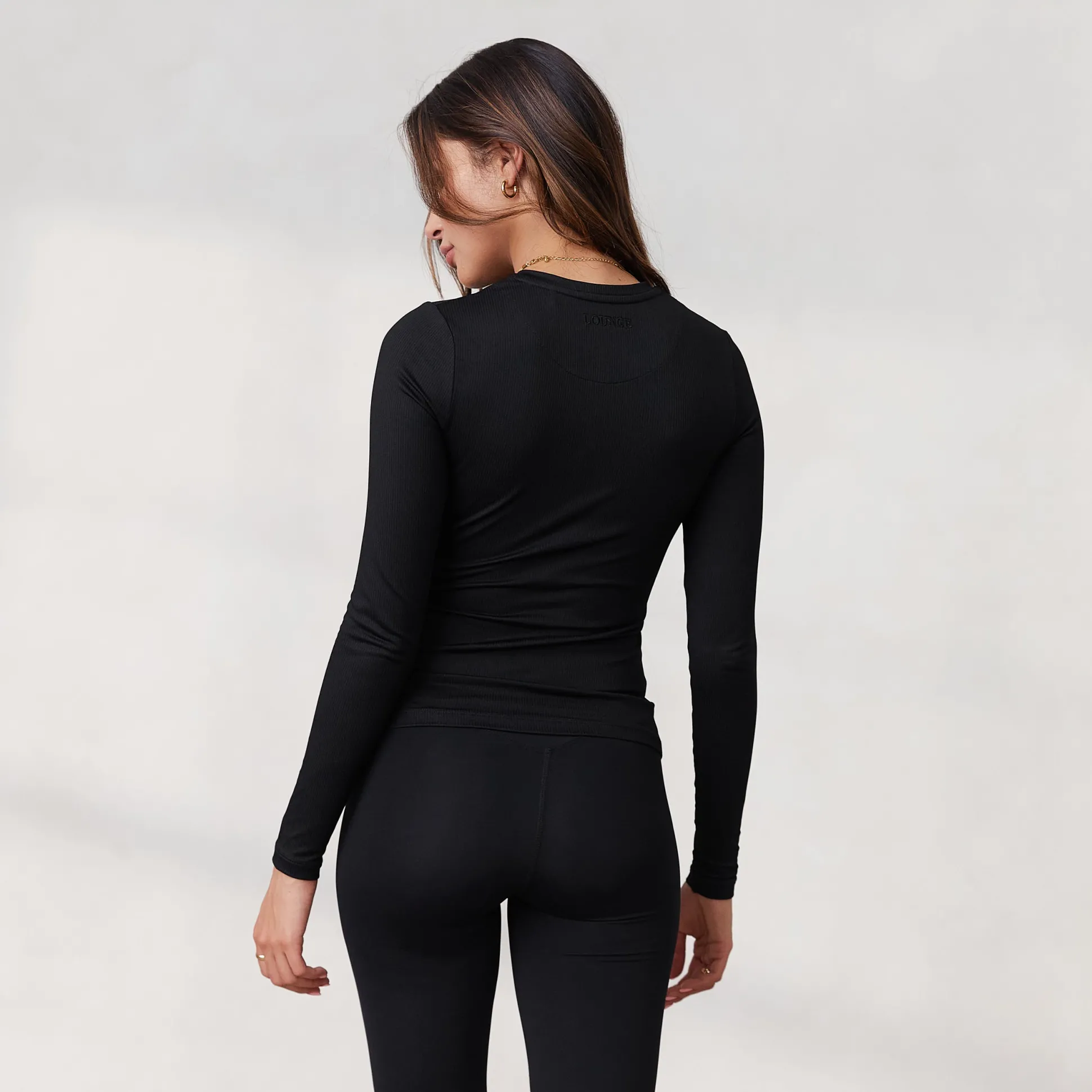 Signature Ribbed Long Sleeve Zip-Up Top