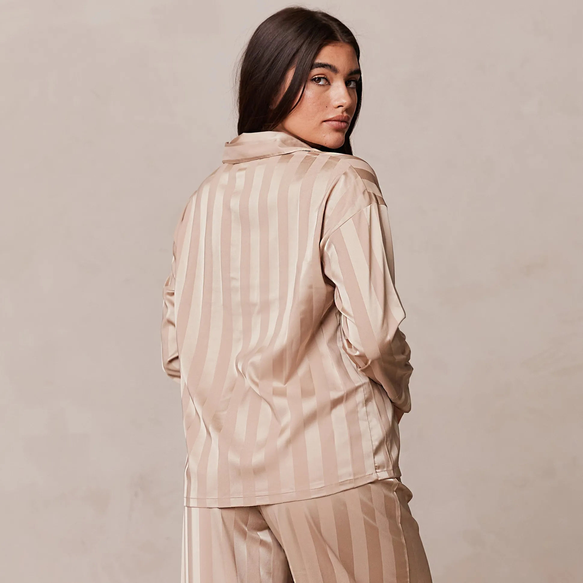 Striped Satin Pyjama Shirt